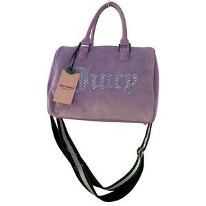 Juicy Couture Satchel Y2K Glam Velvet Shoulder Bag Bling Logo Crossbody‎ NEW!